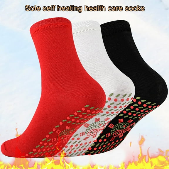 1 Pair Self Heating Socks Skin-Friendly Lightweight Unisex Wormwood Therapy Tourmaline Socks for Sports