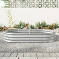 thumbnail image 2 of Galvanized Raised Garden Bed Outdoor, Oval Large Metal Raised Planter Bed, Lightweight Planter Boxes with Easy Assembly, for Plants, Vegetables, Flowers, Silver, 2 of 9