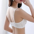 thumbnail image 5 of Sujetador de mujer Cobertura total de encaje Tallas grandes Sujetador ajustado Copa completa Ropa interior sin forro - Blanco, 5 of 5