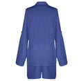 thumbnail image 4 of Camisa Conjunto de 2 piezas a juego para mujer Conjunto informal de algodón y lino de verano Conjunto de 2 piezas Conjunto de sudadera Ygjytge Azul T XL para Mujer, 4 of 8