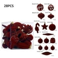 thumbnail image 2 of 28Pcs, 3.15in Velvet Christmas Ornaments Balls,Flocked Christmas Tree Ball Hanging Ornaments,Shatterproof Xmas Bulbs Decorations Set,Plastic Velvet Ornament Balls for Holiday Wedding Party Home Decor, 2 of 7