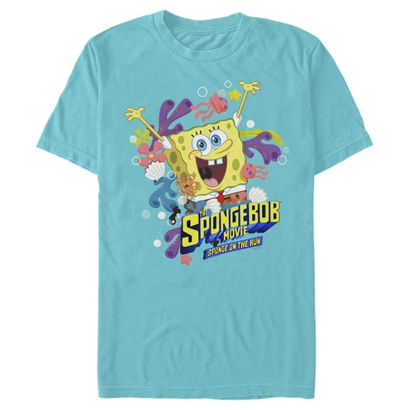 Men's SpongeBob SquarePants Sponge on the Run Ocean Celebration  Graphic Tee Tahiti Blue X Large