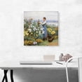 thumbnail image 2 of ARTCANVAS Chrysanthemums Canvas Art Print by Daniel Ridgway Knight - Size: 18" x 18" (0.75" Deep), 2 of 9