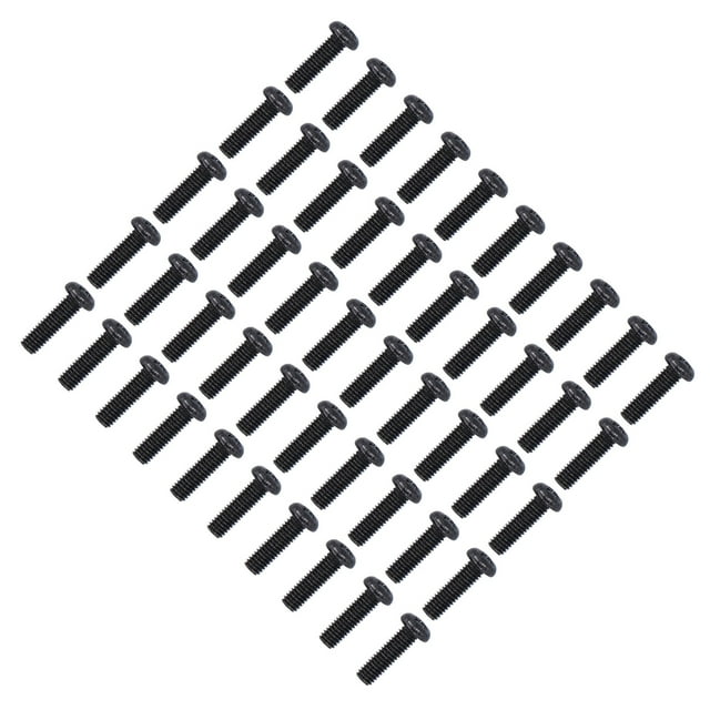50pcs DIN 7985 Steel Pan Head Machine Screw Fully Threaded Black Zinc Plated Bolts Fastener