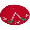 thumbnail image 3 of Christmas Tree Skirt, Elf Legs - Xmas Tree Decoration, Felt Christmas Tree Decor, Red - 30 x 0.1 x 30 Inches, 3 of 6