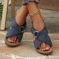 thumbnail image 6 of Yuanlong Women's Slides Sandals Platform Wedge Hollow Out Summer Sandals Leather Upper Stylish Beach Slippers, 6 of 8