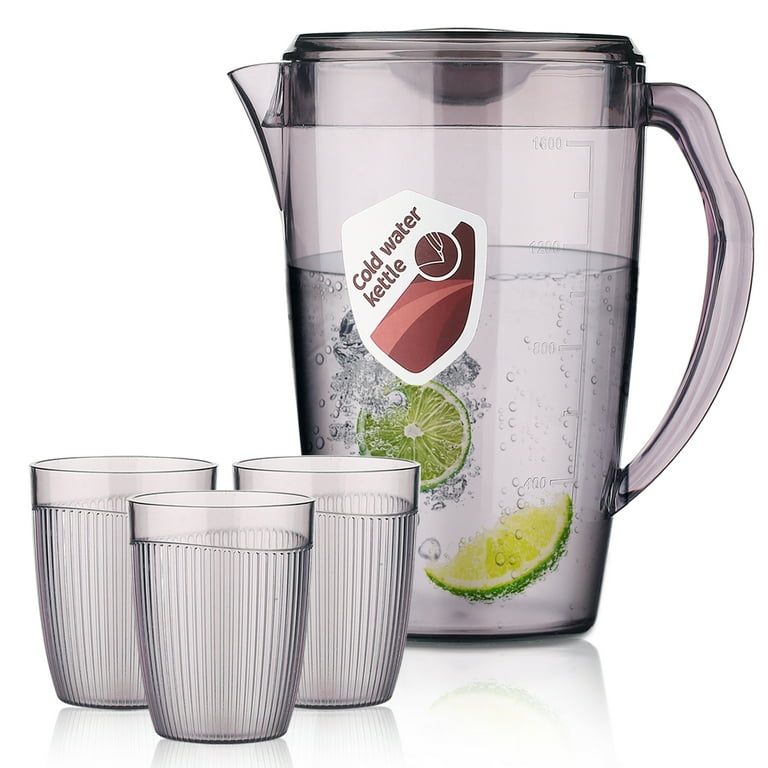 UPKOCH clear plastic containers clear plastic pitcher plastic water pitcher  with lid iced coffee pitchers sangria cold water jug plastic pitchers