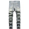thumbnail image 5 of Authentics Men's Regular Fit Comfort Flex Waist Jean Men's Casual Cotton Straight Ripped Hole Trousers Jeans Pants Full Length Pants Ndbuld,Khaki,L, 5 of 8