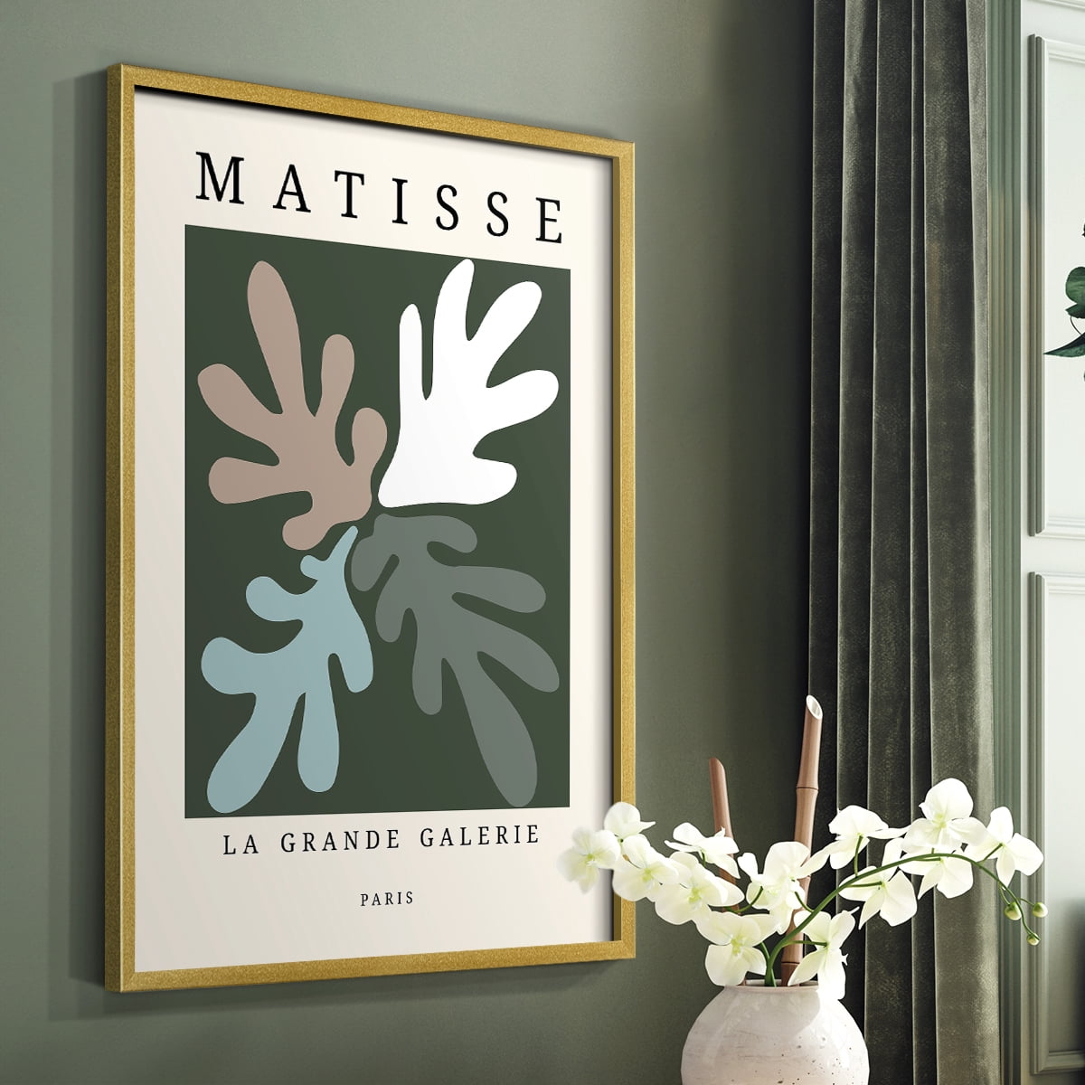 Matisse CCCLXXXIV in Gold Solid Wood 22 x 28 Framed Print