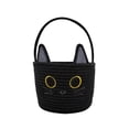thumbnail image 2 of Sahpxhe Halloween Baskets Cute cat Cotton Rope Woven Candy Basket,Handheld Storage Bucket Gift Basket for Trick or Treat,Halloween Party,9.1x6.3in Black-B, 2 of 6