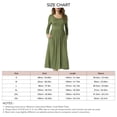 thumbnail image 5 of Vestido plisado de manga larga, vestido de manga larga, redondo, manga larga, vestidos fluidos para mujer, vestido hasta la rodilla con cuello redondo Características mejoradas, 5 of 5