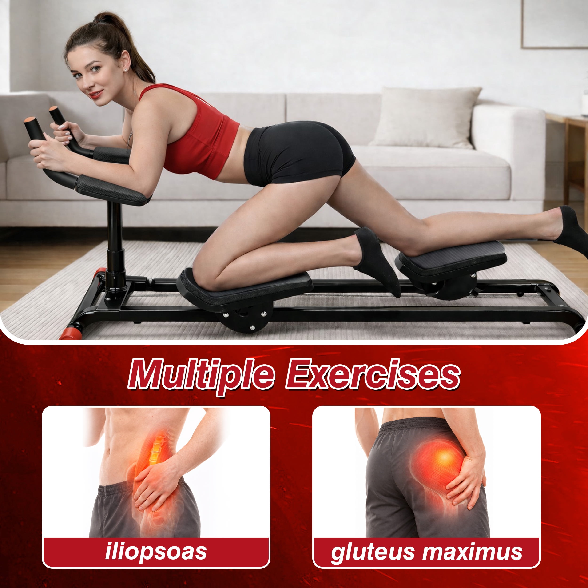 Primal Crawl & Spine Twist and Stretch Trainer – Full Body Low-Impact Cardio Machine with Adjustable Hand Grips, Knee Support & Steel Frame | Home Gym Equipment