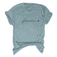 thumbnail image 3 of Cathalem Womens Summer Tops Summer Ruffle Plain Round Neck Loose Fit Tee Blouse Tops,Gray M, 3 of 3