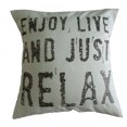 thumbnail image 1 of Decorative Cushion Cover Burlap Embroidered Inspirational Quote Print, 18" x 18", 1 of 2