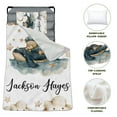 thumbnail image 3 of KAINSY Personalized Toddler Nap Mat for Boys Girls–Custom Name Sleeping Mat with Bear Shark Pattern, Tot Cot Kids Nap Mat with Pillow and Blanket, Roll-Up Preschool Daycare Slumber Bag, 3 of 4