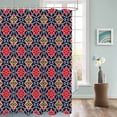 thumbnail image 3 of Fabric Shower Curtain, Morocco Red and Blue Geometric Floral Shower Curtains with 12 Hooks Waterproof Machine Washable Bath Curtains for Bathroom,36 x 78in, 3 of 6