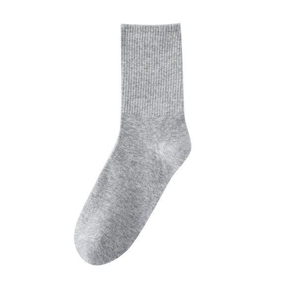 CUZIBR Wool Socks For Women Knitted Cotton Sports Crew Socks Tennis Running Solid Color Soft Athletic Hiking Boot Socks Breathable Lightweight Footwear,Light Gray,One Size