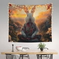 thumbnail image 2 of Sikiie Flower Meditating Rabbit tapestry wall hanging home decor for bedrooms, living rooms, dorms 60x51in, 2 of 6