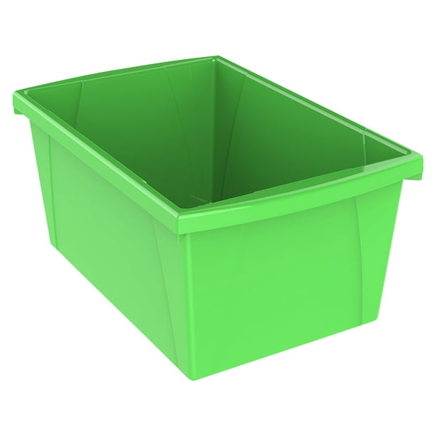 Storex Classroom Storage Bin, 51/2 Gallon, Green