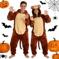 thumbnail image 6 of CVBCOS Adult Monkey Halloween Unisex Costume Onesie Pajamas-Plush One Piece Cosplay Suit for Women and Men, 6 of 7