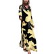 thumbnail image 1 of Vestido largo estampado floral de manga larga con cuello en V de playa de gasa a la moda para mujer Pompotops  lopia1000380, 1 of 9
