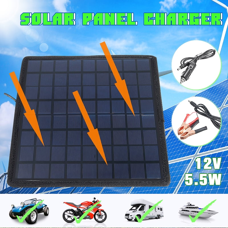 12v 5 5w Portable Solar Panel Car Battery Charger For Car