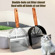 ACDANC Cat Litter Scoop Stainless Steel Sifting Shovel with Long Handle Pet Waste Scoop Cleaning Tool for Cats Litter Box