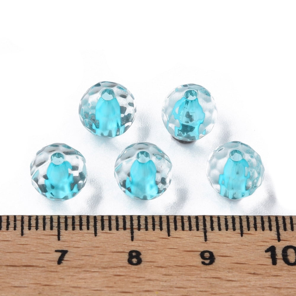 500gs Transparent Acrylic Beads Round Faceted Mixed color 8mm Hole: 1.6mm about 1810pcs/500g