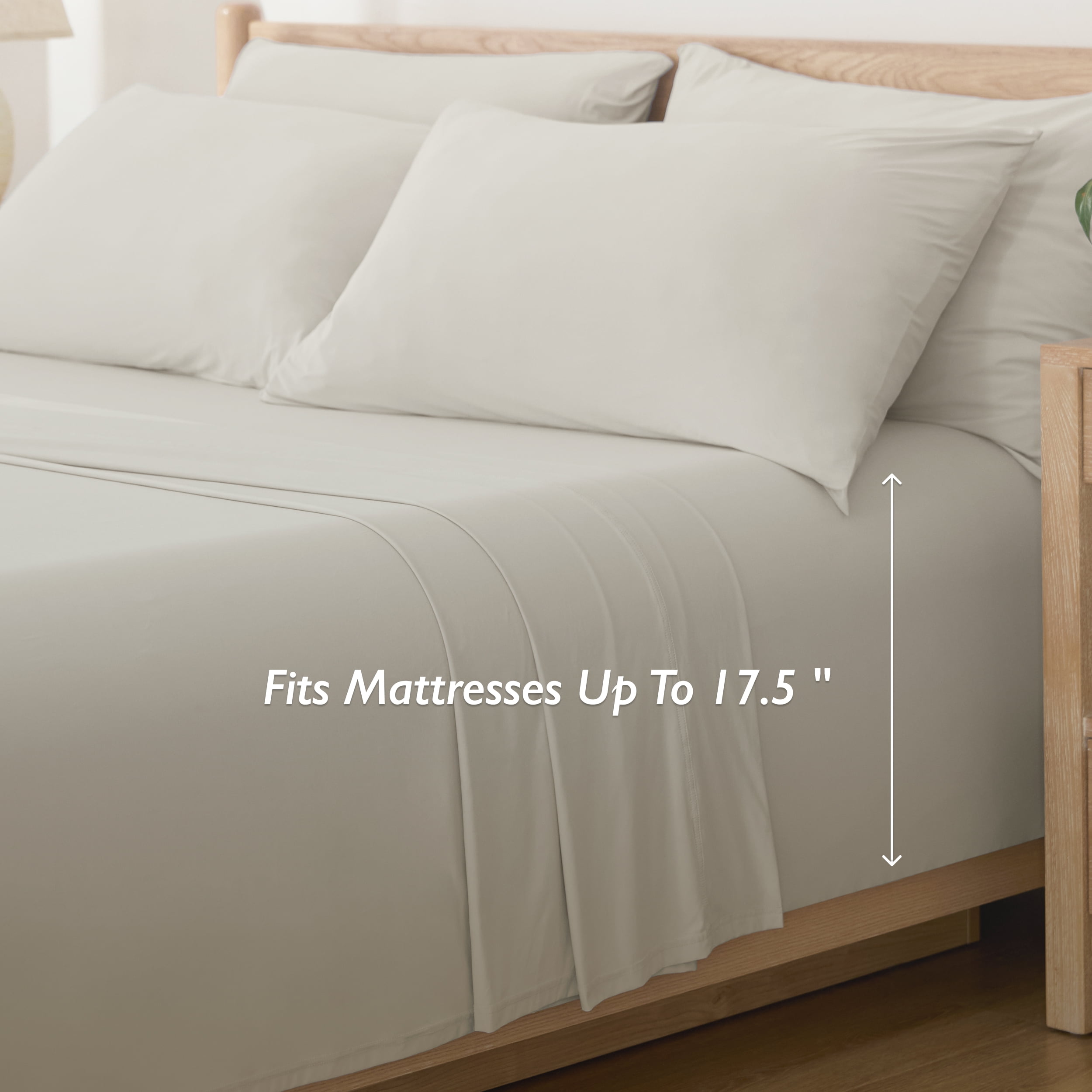 Breescape Essentials 4-Piece  B-Cool Cooling Bed Sheets Set, Taupe, King