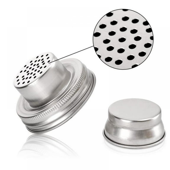 4 Pack Mason Jar Shaker Lids, Stainless Steel Shaker Lids for Mason Jars, Mas...