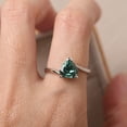 thumbnail image 4 of lab Delicate green sapphire proposal ring, heart cut 2.6 carat engagement ring, Valentine's gifts, 4 of 4