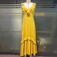 thumbnail image 6 of Aimik Women's Sleeveless V-Neck Ruffle Maxi Dress High Low Hem Tiered Flowy Romantic Summer Beach Dress, 6 of 6