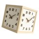 thumbnail image 5 of Reloj de pared de esquina de doble , silencioso, sin perforaciones, decorativo, de madera maciza, 23 x 23 cm, para paredes angulares, creativo y Marco marrón claro, 5 of 8