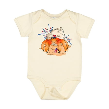 

Inktastic 4th of July Hermit Crab with Flag and Fireworks Gift Baby Boy or Baby Girl Bodysuit