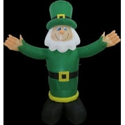 6' Air Blown Inflatable St. Patrick's Day Leprechaun With WHITE Beard Yard Decoration