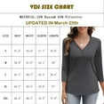 thumbnail image 2 of VDJ Women Tunic Tops 3/4 Sleeve Summer Button Up Drak Gray Shirts Business casual outfits Clothing Size XXL, 2 of 8