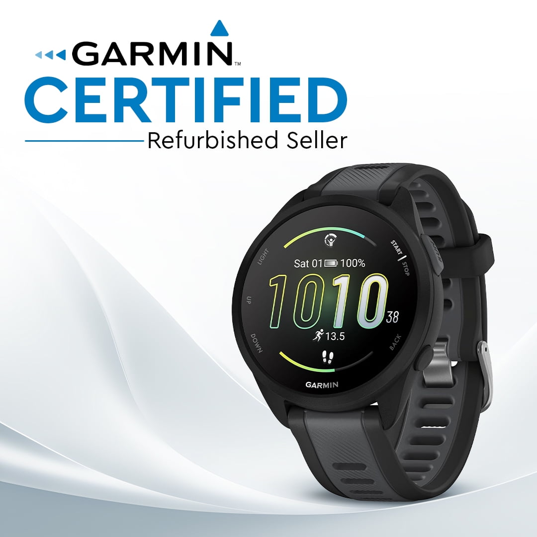 Restored Garmin Forerunner 165 GPS Smartwatch, Slate Grey/Black (Refurbished)