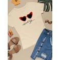 thumbnail image 3 of Retro Red Heart Sunglasses T-Shirt Women -Image by Shutterstock, Female Medium, 3 of 4