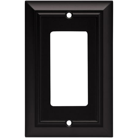 Franklin Brass Architectural Single-Decorator / GFCI Wall Plate, Flat Black