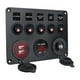 thumbnail image 4 of Panel de Interruptor de 5 Entradas, Panel de Interruptor de Palanca Dual USB 4.2A, Voltímetro Digital para Remolque, Yate, RV, Coche Automo luz roja, 4 of 8