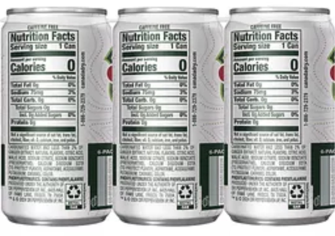 Canada dry zero sugar ginger ale 7.5 fl oz, Total 24 cans