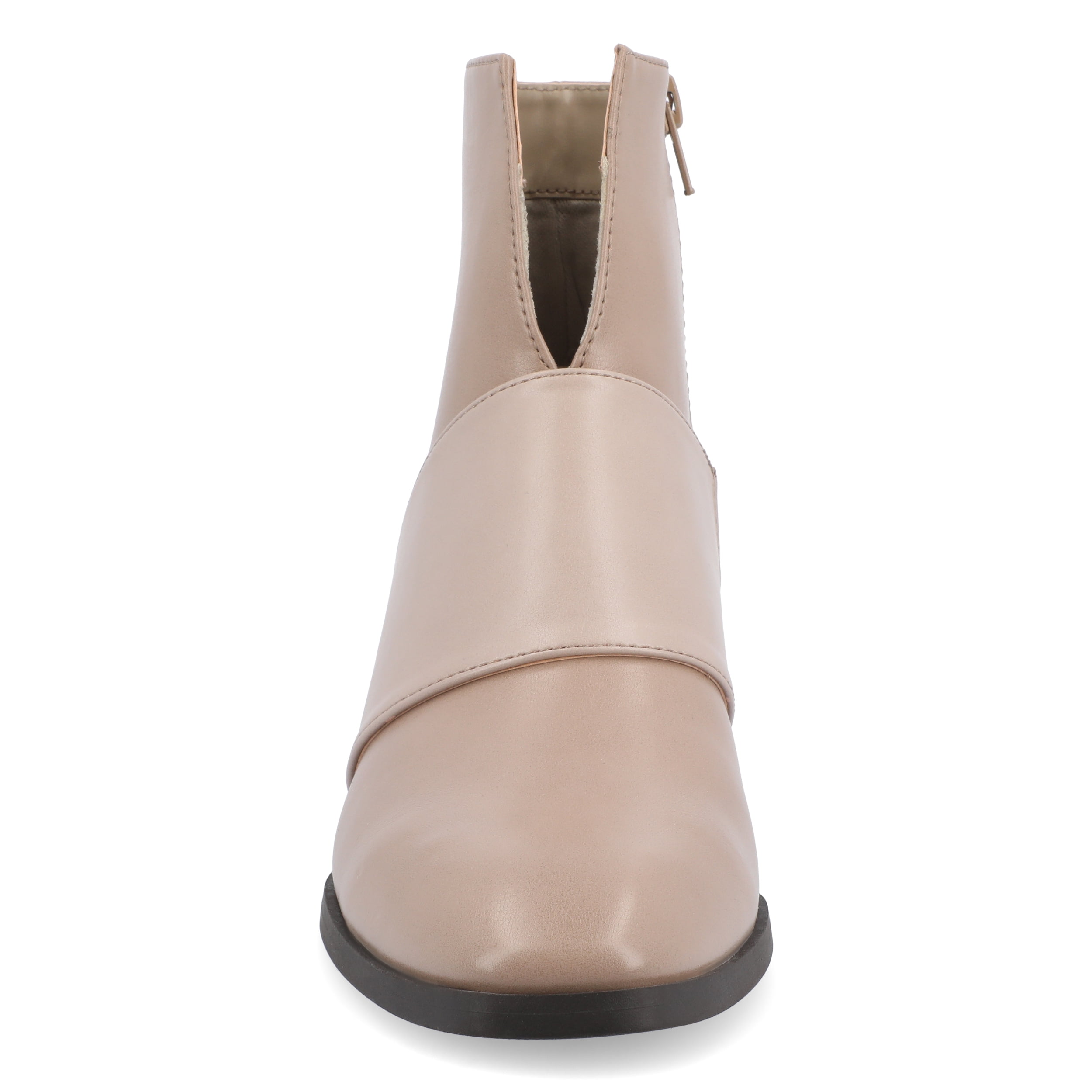 Journee Womens Kyler Two Tone Square Toe Booties