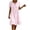 Pink, variant on Horkkom T Shirt Dress Women Summer Solid Color Short Sleeve Dress Vacation Loose Mini Dresses, S-3XL