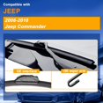 thumbnail image 2 of LAICAIW RAINTOK Windshield Wiper Blade Set Replacement for 2006-2010 Jeep Commander and Rear Windshield Wiper Blade-18"/18"/14" (Set of 3) U/J HOOK, 2 of 6