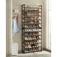 thumbnail image 3 of 12-Tiers Adjustable Shoe Organizer, Black, Holds up to 60 Pairs of Shoes, 3 of 10