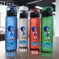 thumbnail image 3 of Vaso de agua portátil para deportes de viaje, para acampar al aire libre, resistente a fugas, de plástico, de Sonic the Hedgehog, rojo, verde, azul y negro, 560 ml, 3 of 5