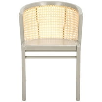 SAFAVIEH Edan Mid-Century Wood Solid Dining Bistro Chair, Grey/Natural