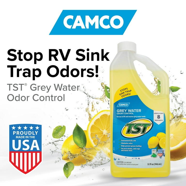 Camco TST RV Grey Water Odor Control and Holding Tank Deodorizer - Septic  Safe - Lemon, 32oz (40252)