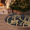 thumbnail image 4 of Salouo Romantic Skeletons Under Moon Christmas Tree Skirt 30" Farmhouse Christmas Decorations Snowman Xmas Tree Skirt Tree Mat for Holiday Party Decor, 4 of 8