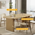thumbnail image 5 of Tribesigns 62-Inch Conference Table, Modern 5 ft Rectangular Meeting Table with Double Pedestal Base, Boardroom Seminar Table for Office Collaboration, Natural Wood Finish, 5 of 5